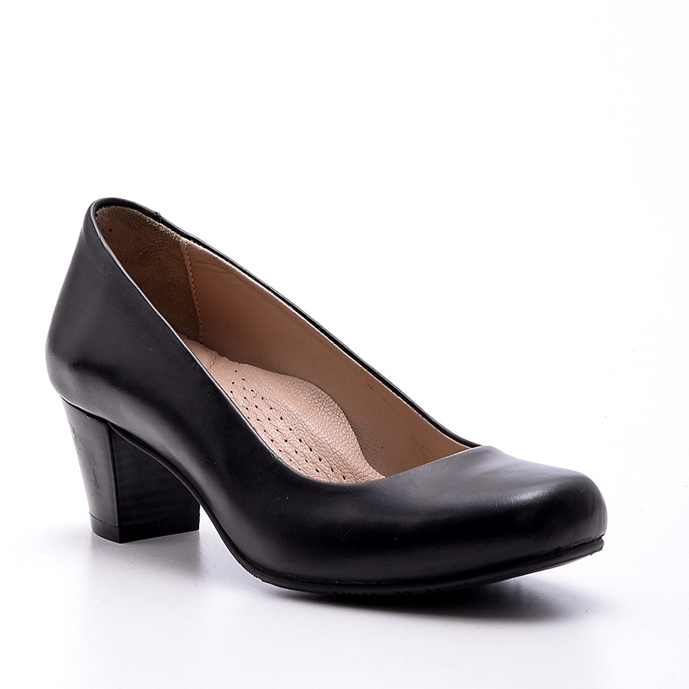 Mira Siyah % 100 Deri Hostes Comfort Ayakkabı 