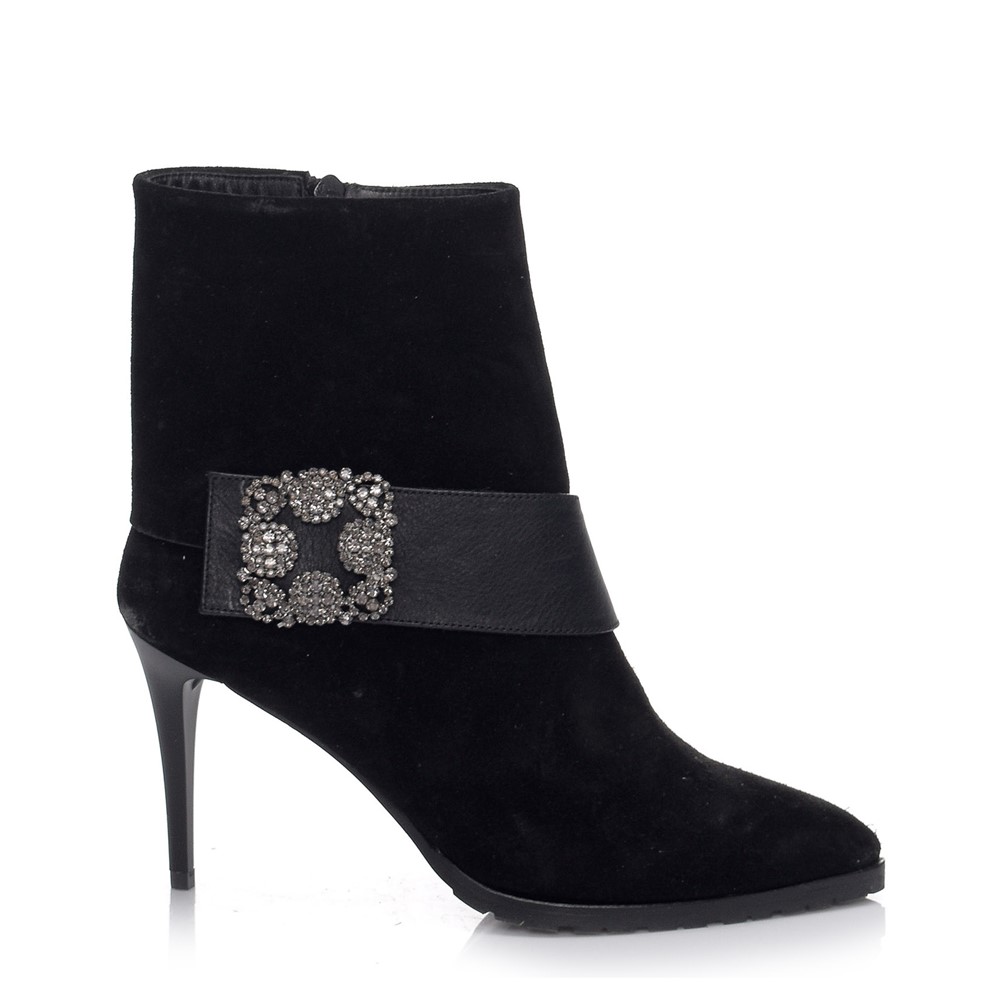 Elizabeth Siyah Süet Bootie